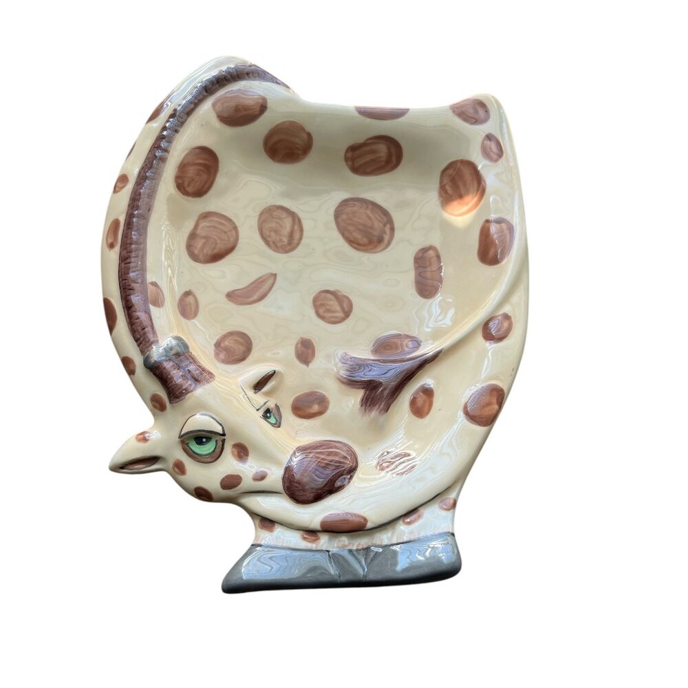 SPOON REST Ceramic Giraffe Blue Sky Ceramics 6 1/2" x 5 1/2" Soap Dish